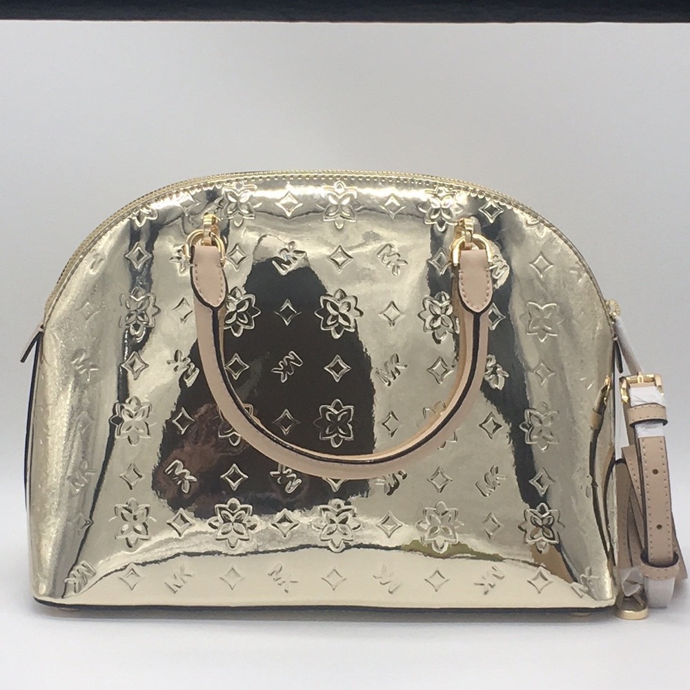 MICHAEL KORS EMMY LARGE DOME SATCHEL PALE GOLD - Picture 5 of 16